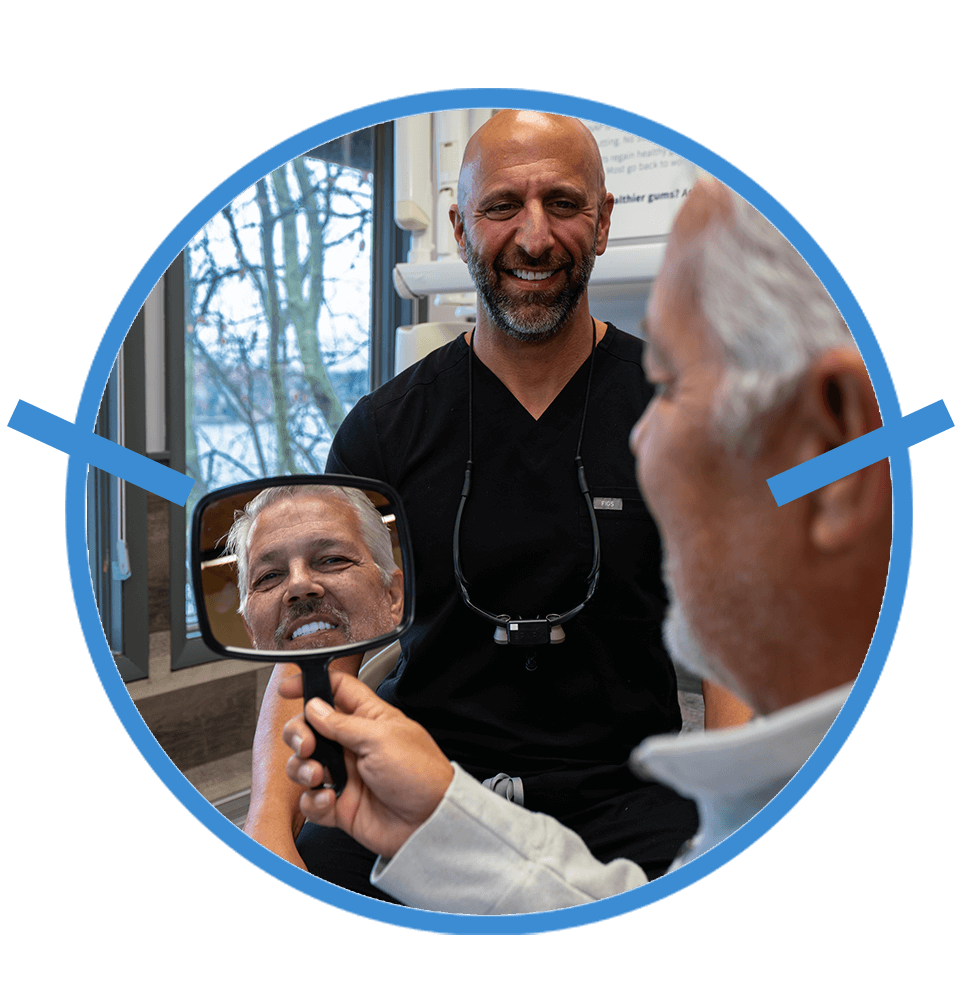 Patient Smiling into mirror